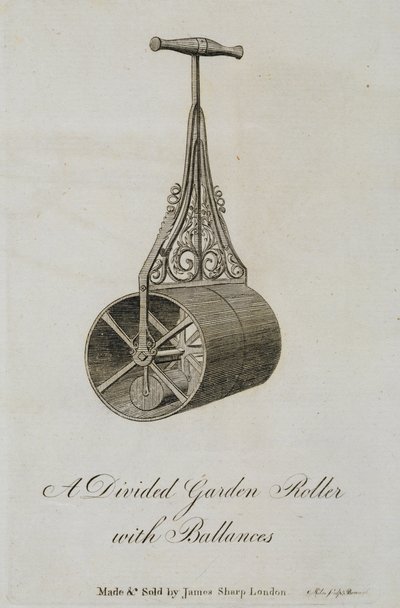 Rouleau de jardin avec baril divisé et balances, 1773 - Miles